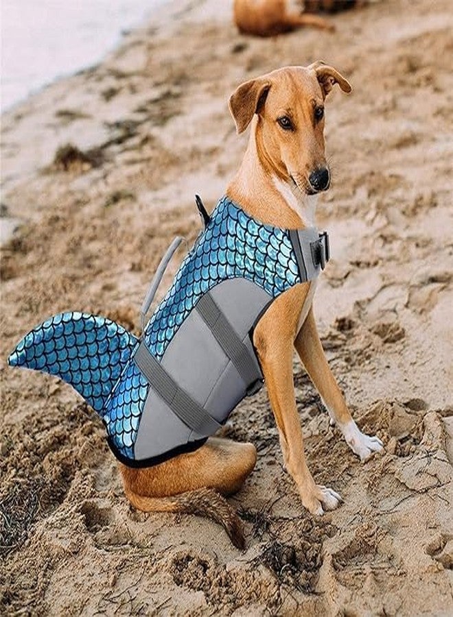 Olpad سترة نجاة للكلاب من أولباد، سترة نجاة للكلاب، سترة أمان قابلة للتعديل للكلاب للطفو، سترة أمان من أسماك القرش، تدريب على السباحة لإنقاذ الأرواح، ملابس سباحة صيفية للكلاب [أزرق - صغير] - Image 1